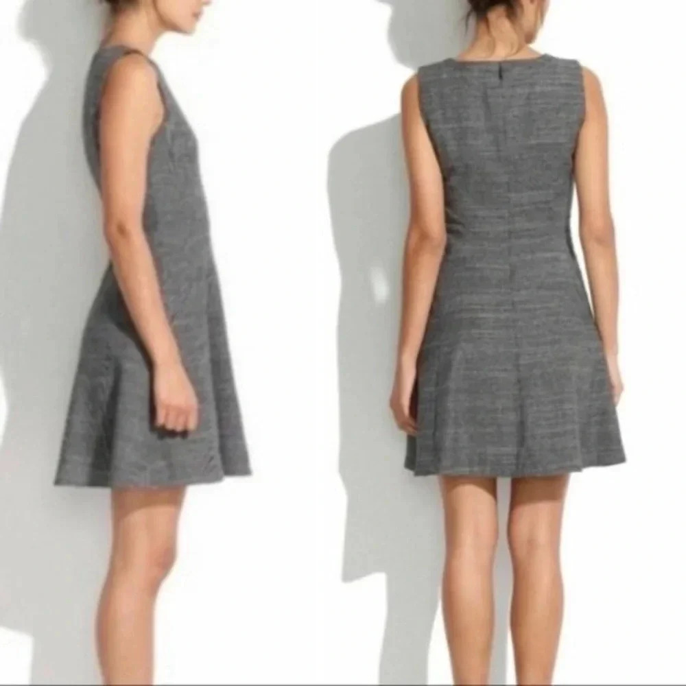 Madewell Dovetail Black/White Running Stitch Dress